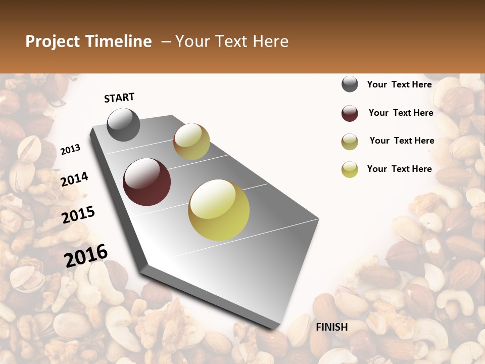 A Group Of Nuts On A White Background PowerPoint Template