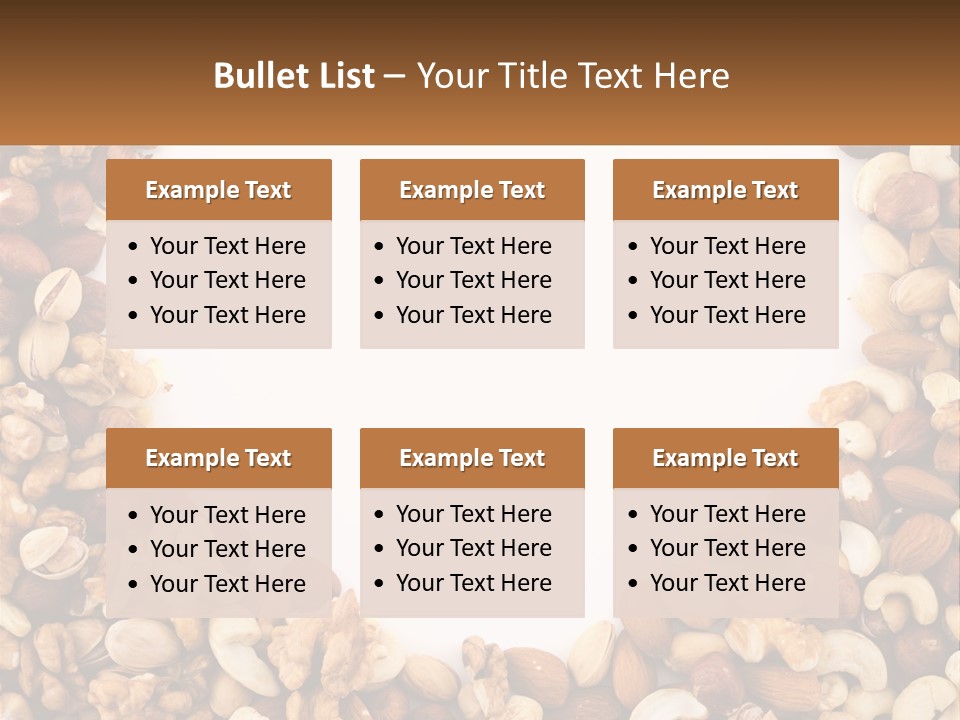 A Group Of Nuts On A White Background PowerPoint Template