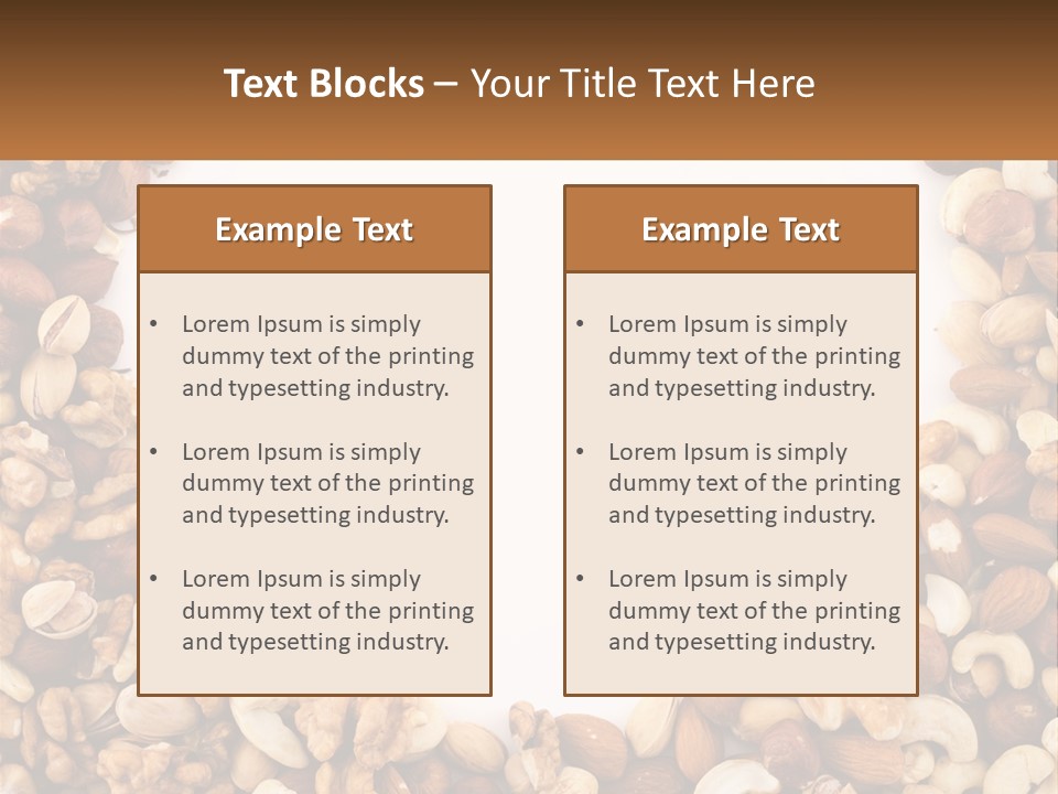 A Group Of Nuts On A White Background PowerPoint Template