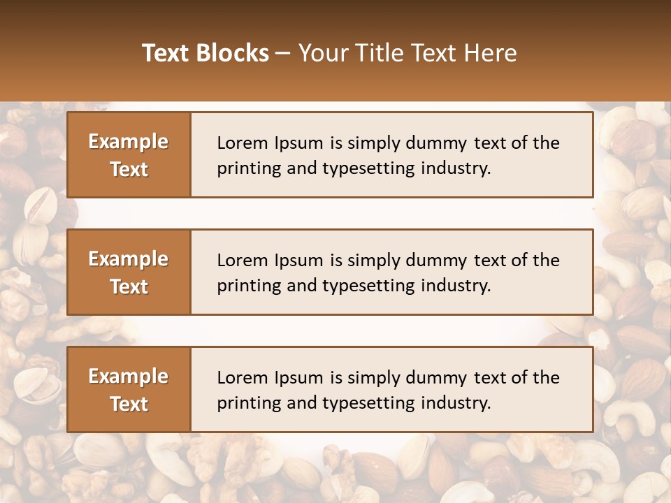 A Group Of Nuts On A White Background PowerPoint Template