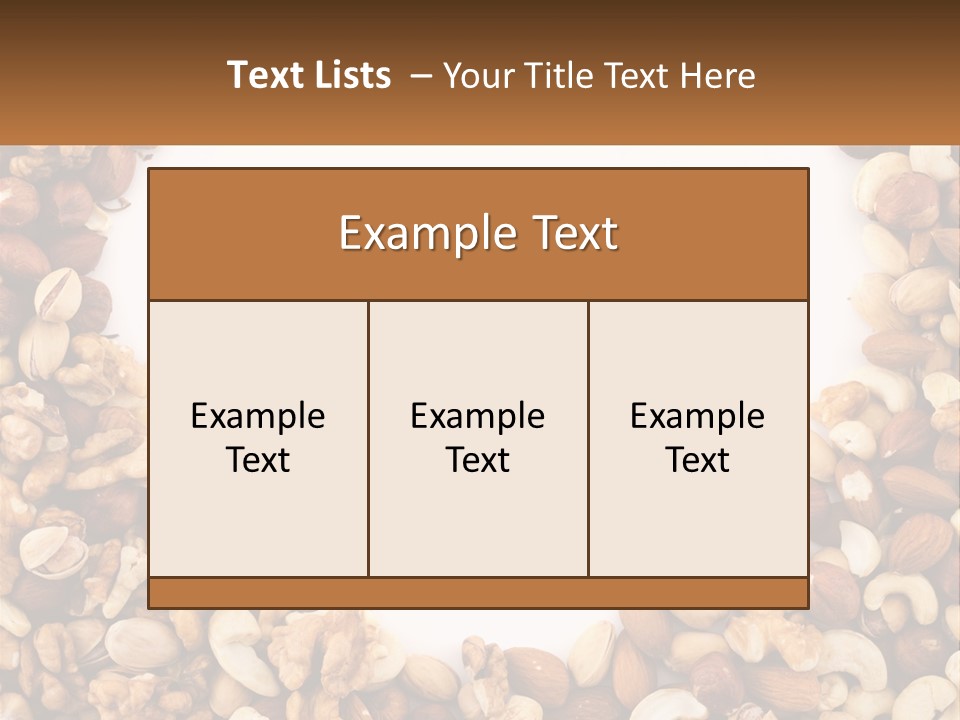 A Group Of Nuts On A White Background PowerPoint Template