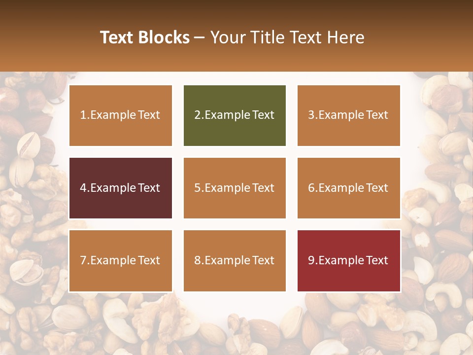 A Group Of Nuts On A White Background PowerPoint Template