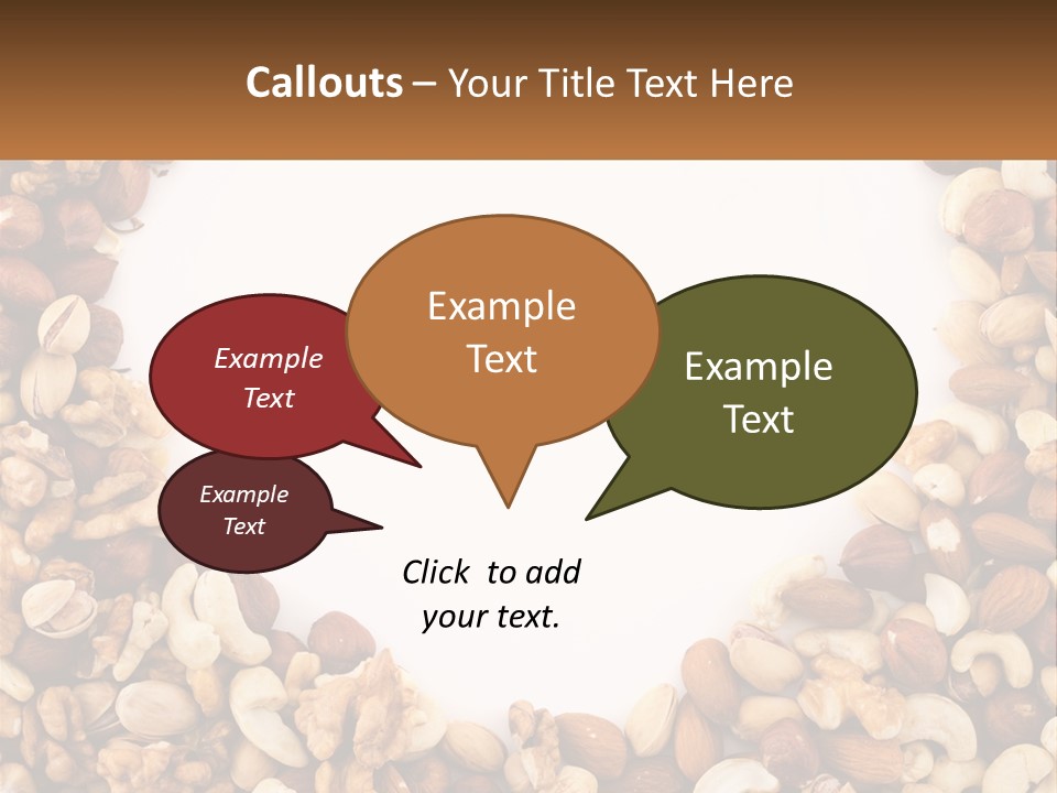 A Group Of Nuts On A White Background PowerPoint Template