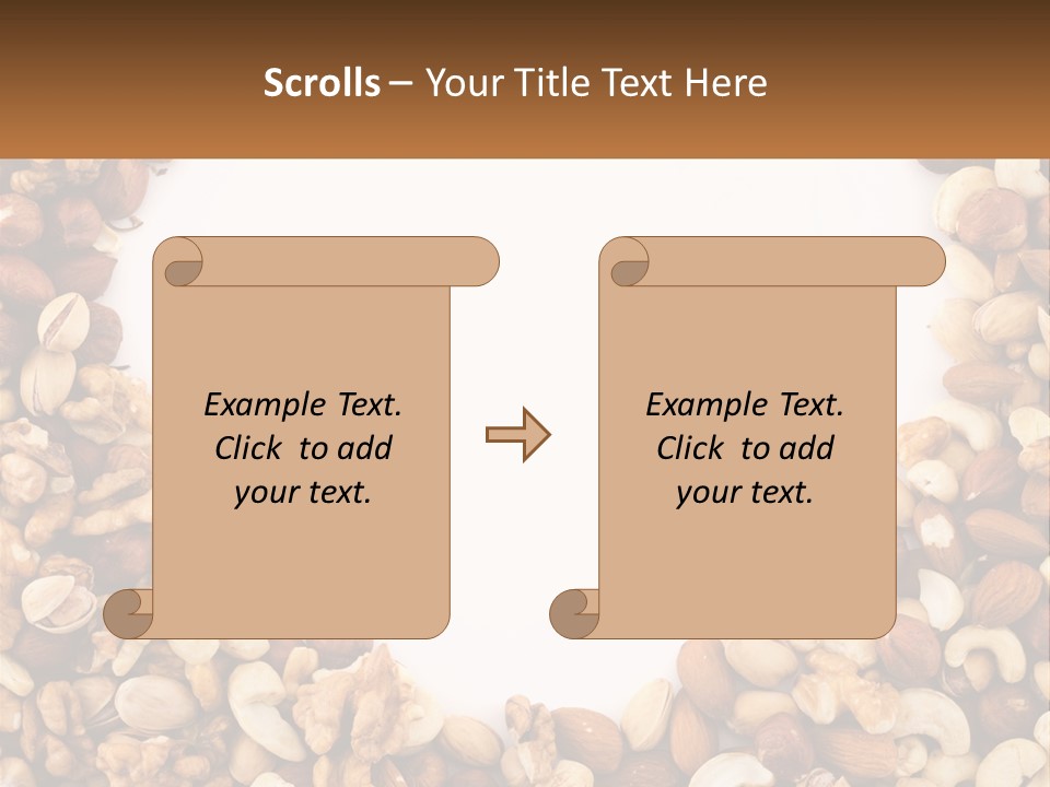A Group Of Nuts On A White Background PowerPoint Template