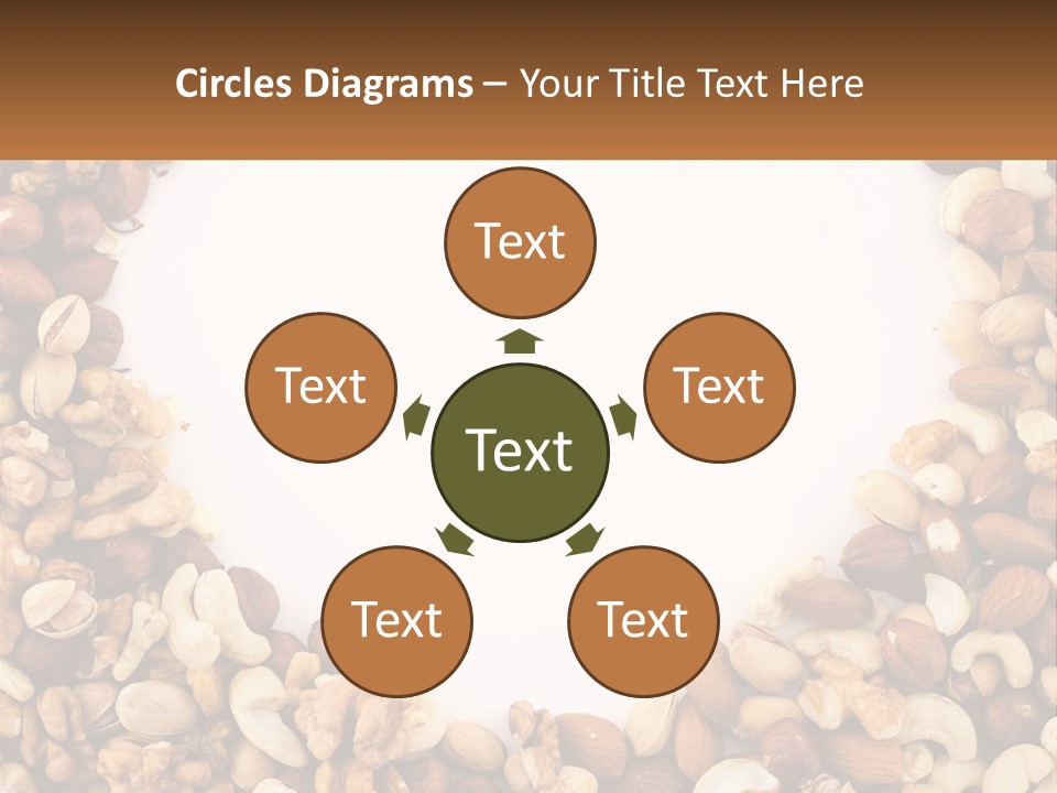 A Group Of Nuts On A White Background PowerPoint Template