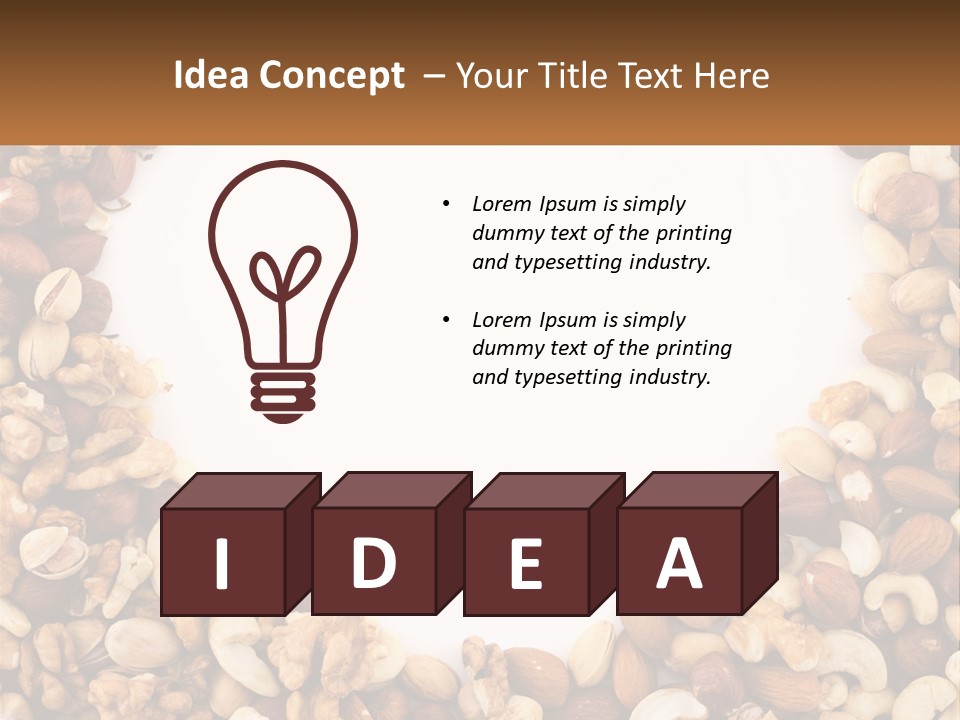 A Group Of Nuts On A White Background PowerPoint Template