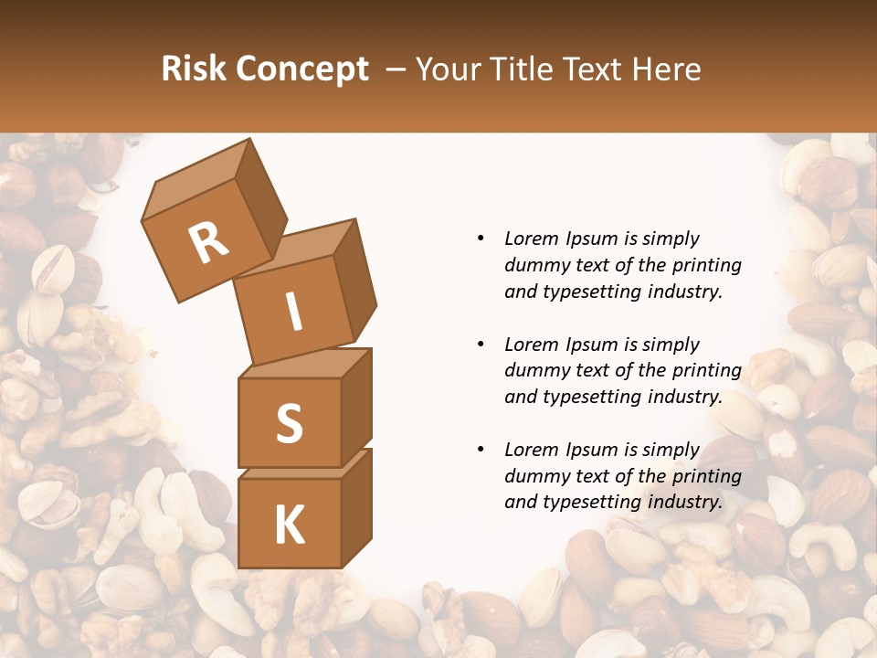 A Group Of Nuts On A White Background PowerPoint Template