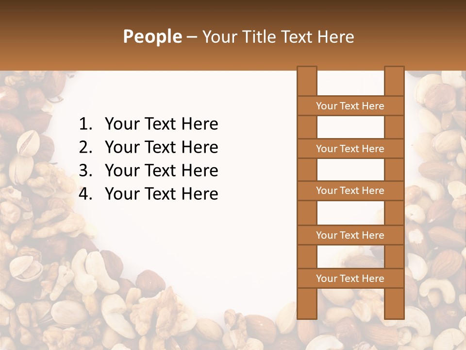 A Group Of Nuts On A White Background PowerPoint Template