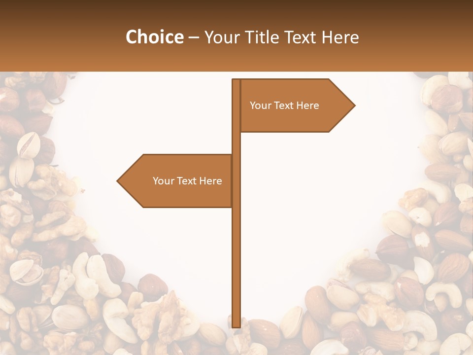 A Group Of Nuts On A White Background PowerPoint Template