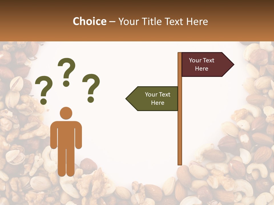 A Group Of Nuts On A White Background PowerPoint Template