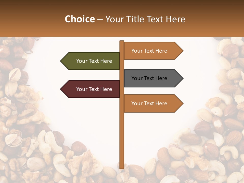 A Group Of Nuts On A White Background PowerPoint Template
