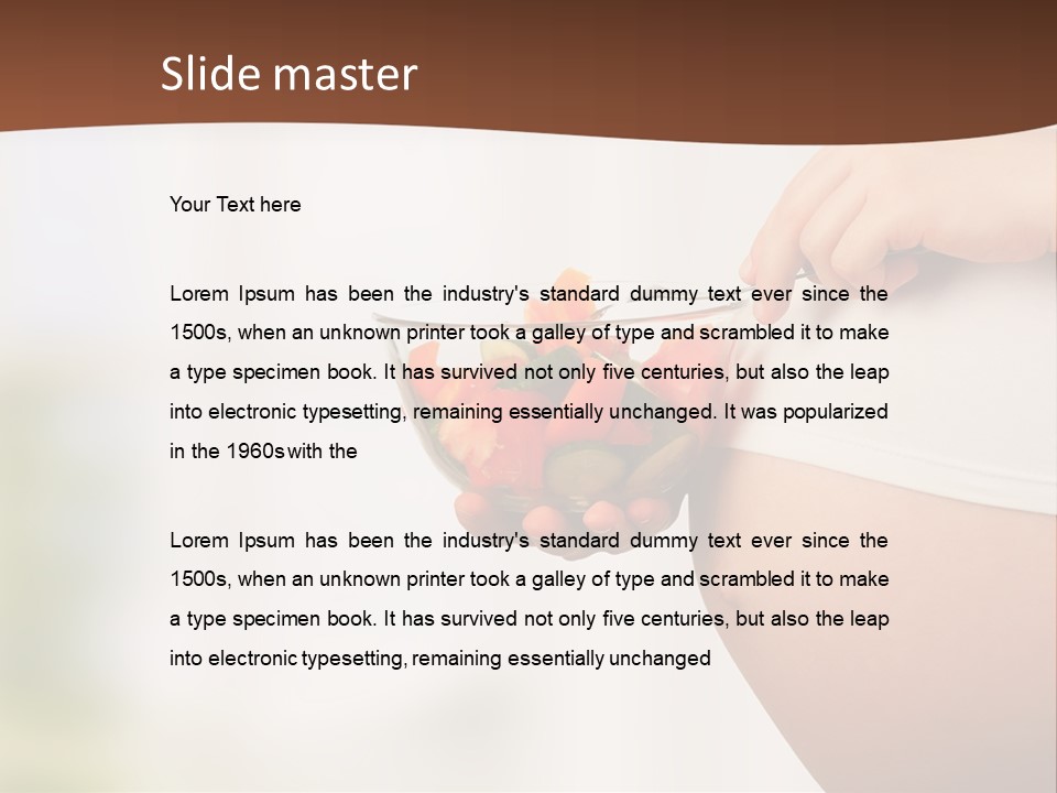 A Pregnant Woman Holding A Bowl Of Vegetables PowerPoint Template