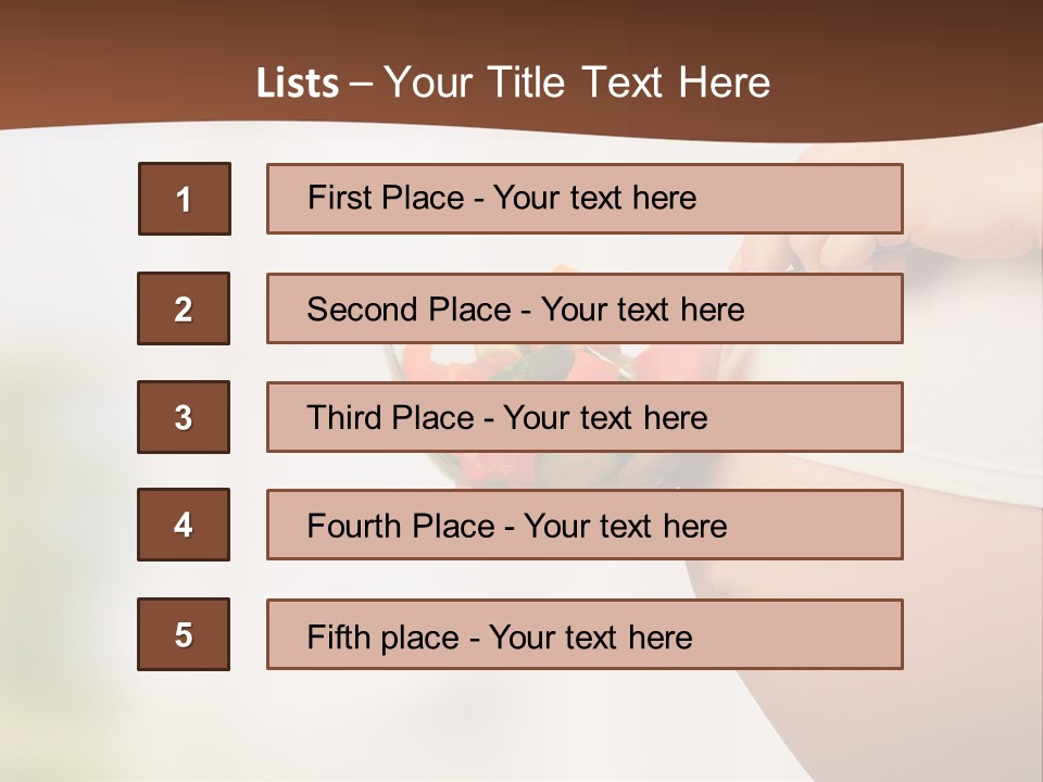 A Pregnant Woman Holding A Bowl Of Vegetables PowerPoint Template