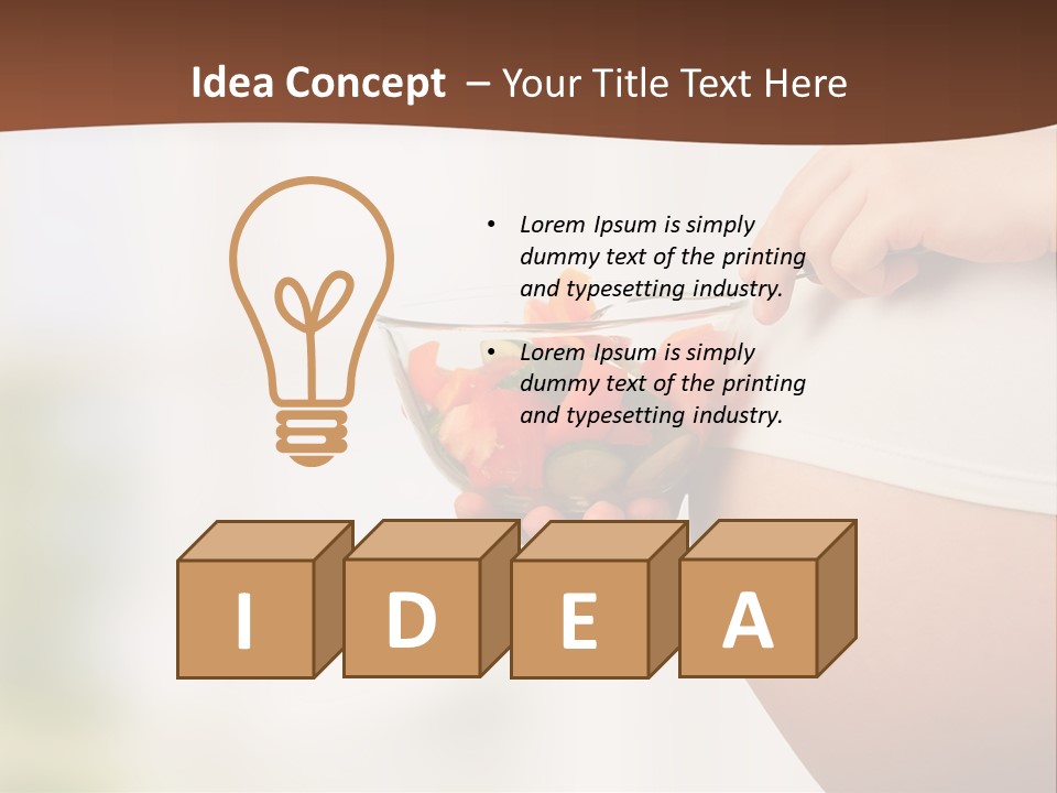 A Pregnant Woman Holding A Bowl Of Vegetables PowerPoint Template