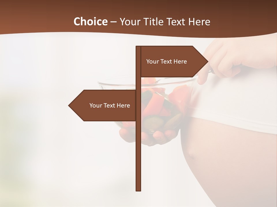 A Pregnant Woman Holding A Bowl Of Vegetables PowerPoint Template