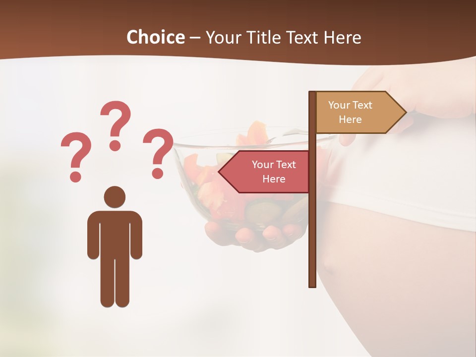 A Pregnant Woman Holding A Bowl Of Vegetables PowerPoint Template