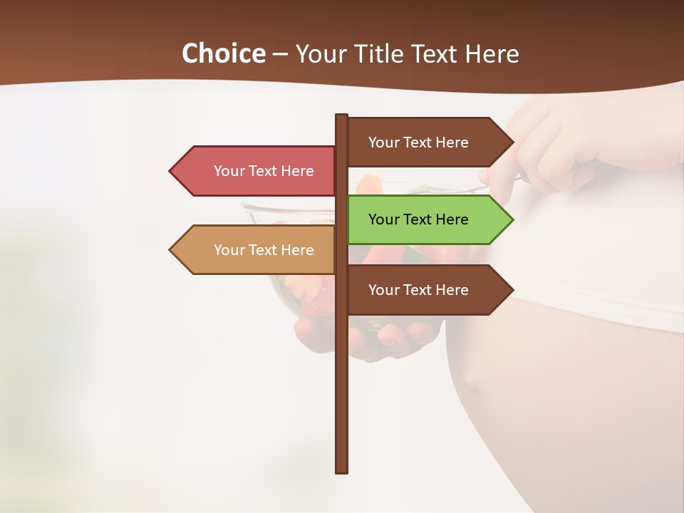 A Pregnant Woman Holding A Bowl Of Vegetables PowerPoint Template