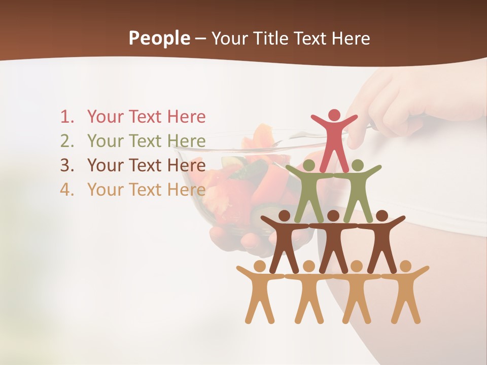 A Pregnant Woman Holding A Bowl Of Vegetables PowerPoint Template