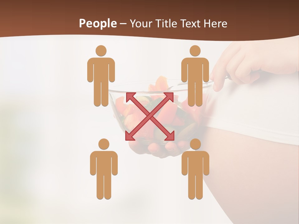 A Pregnant Woman Holding A Bowl Of Vegetables PowerPoint Template