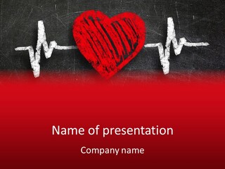 A Red Heart On A Black And Red Background PowerPoint Template