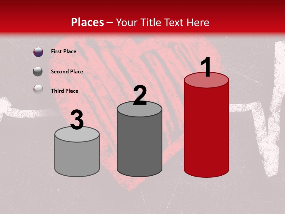 A Red Heart On A Black And Red Background PowerPoint Template