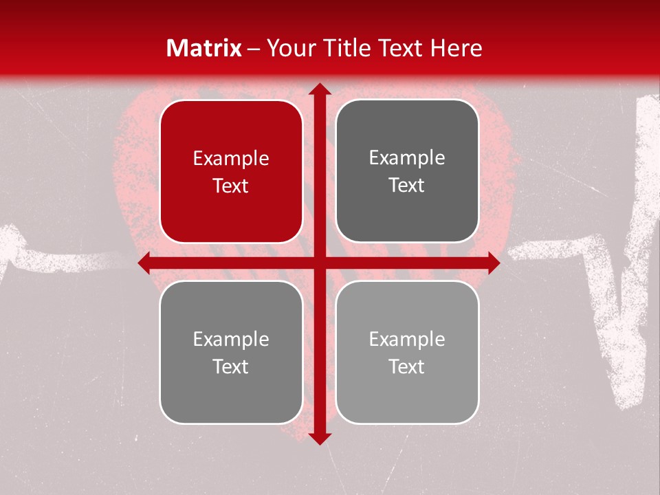 A Red Heart On A Black And Red Background PowerPoint Template