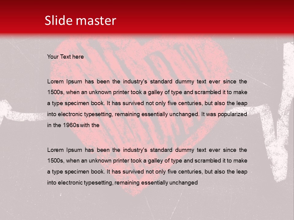 A Red Heart On A Black And Red Background PowerPoint Template