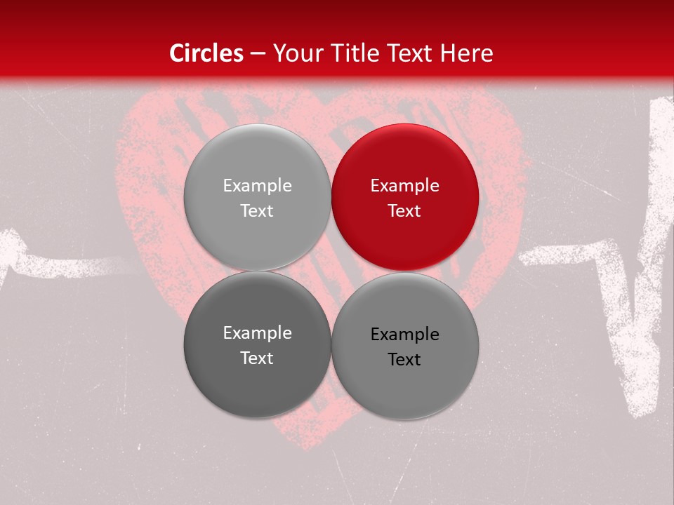 A Red Heart On A Black And Red Background PowerPoint Template