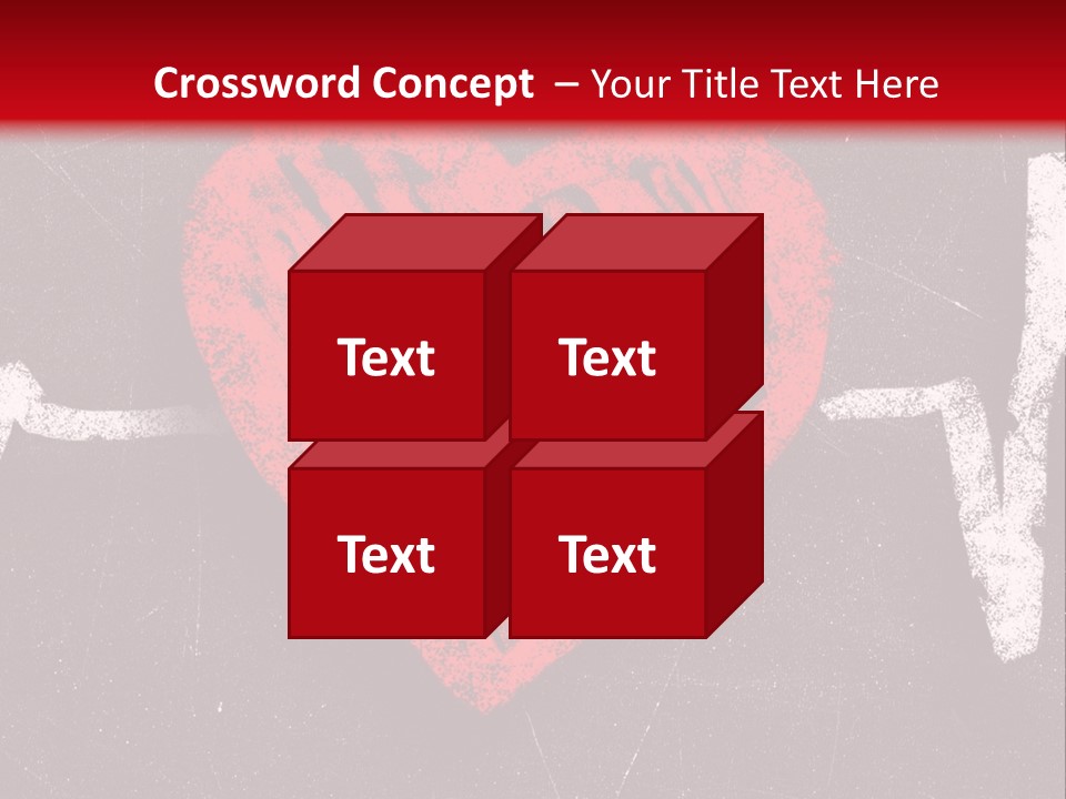 A Red Heart On A Black And Red Background PowerPoint Template