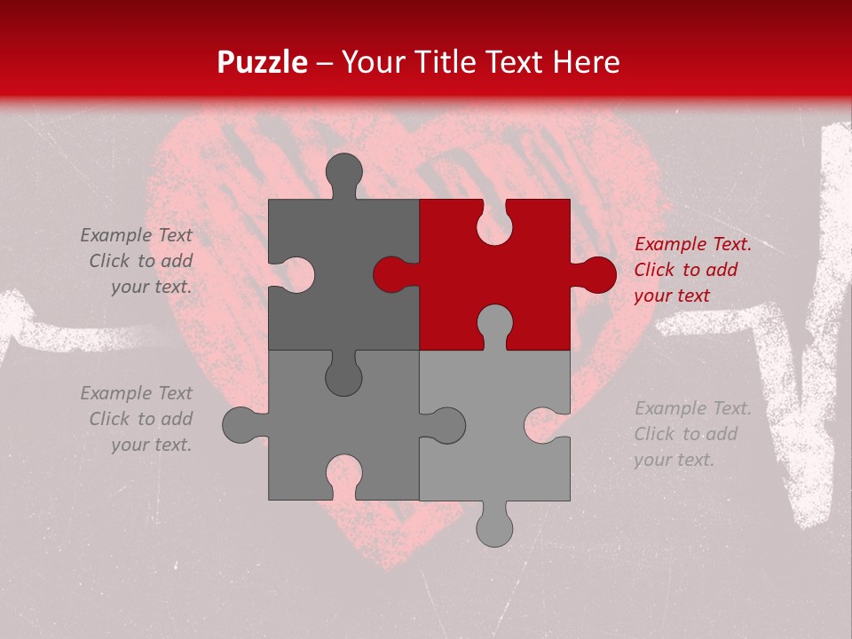 A Red Heart On A Black And Red Background PowerPoint Template