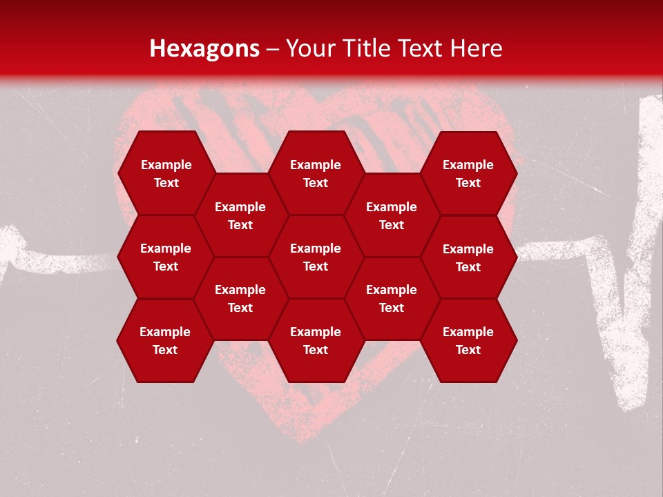 A Red Heart On A Black And Red Background PowerPoint Template