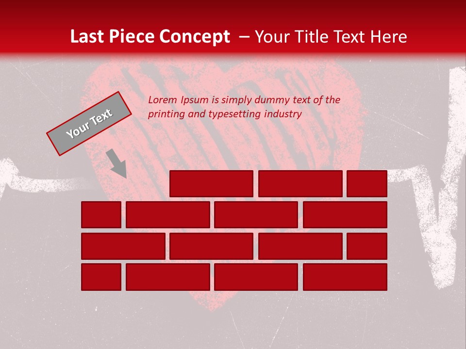 A Red Heart On A Black And Red Background PowerPoint Template