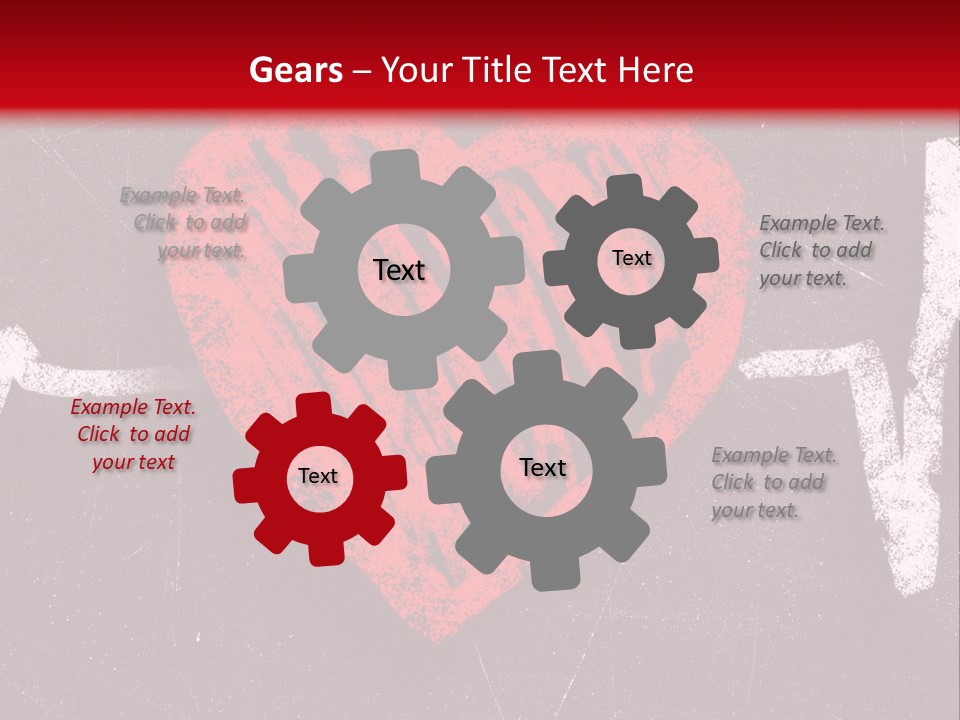 A Red Heart On A Black And Red Background PowerPoint Template