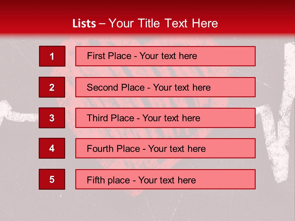 A Red Heart On A Black And Red Background PowerPoint Template