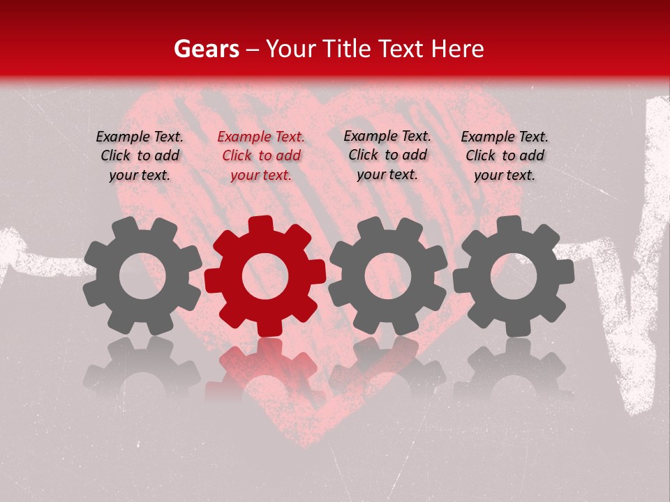 A Red Heart On A Black And Red Background PowerPoint Template