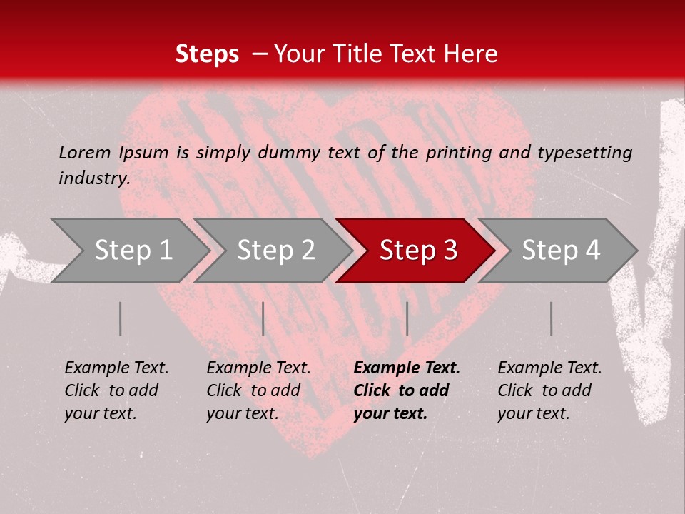 A Red Heart On A Black And Red Background PowerPoint Template