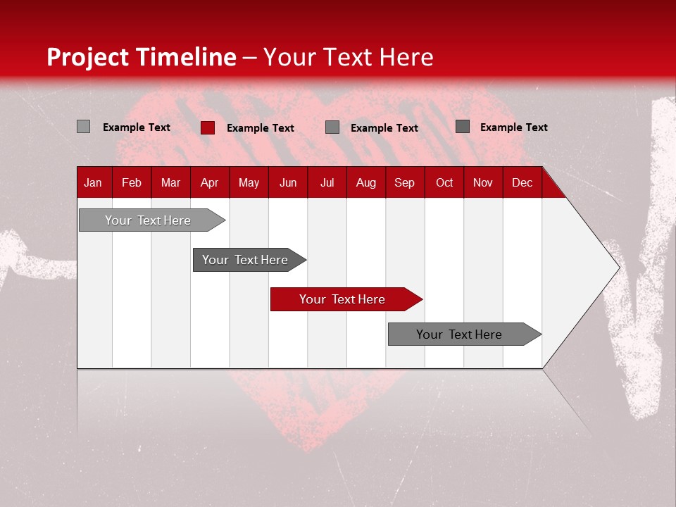 A Red Heart On A Black And Red Background PowerPoint Template