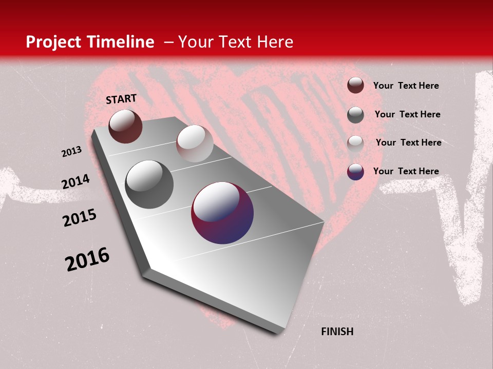 A Red Heart On A Black And Red Background PowerPoint Template