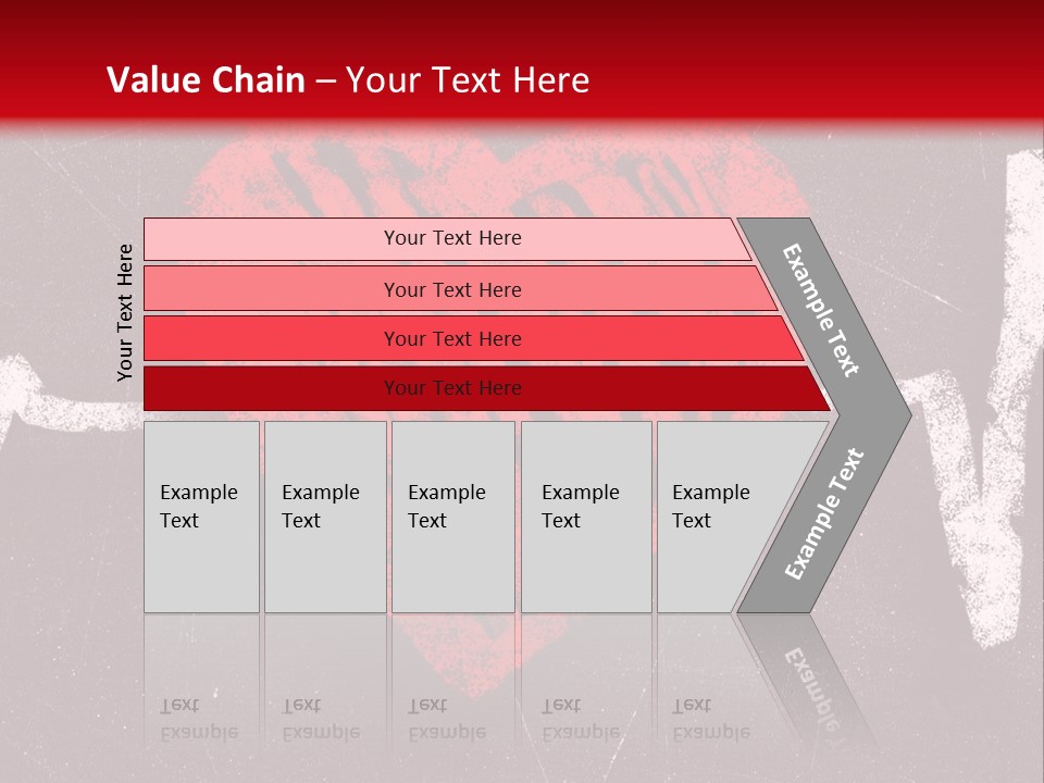 A Red Heart On A Black And Red Background PowerPoint Template