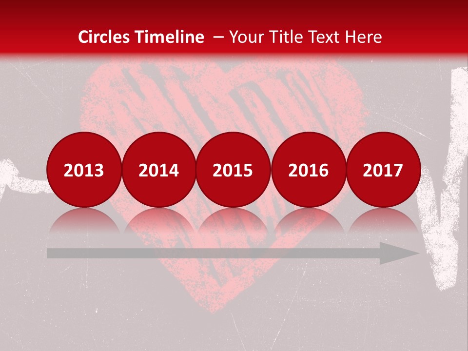 A Red Heart On A Black And Red Background PowerPoint Template