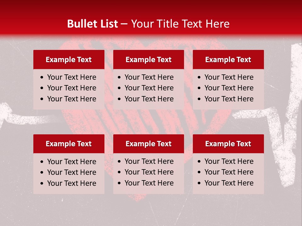 A Red Heart On A Black And Red Background PowerPoint Template