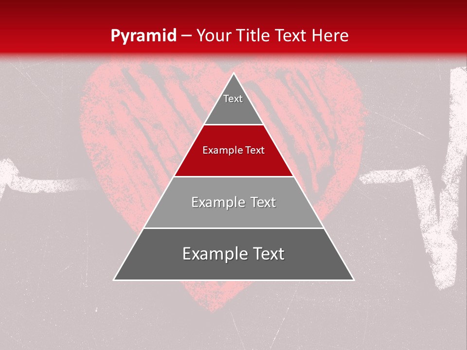 A Red Heart On A Black And Red Background PowerPoint Template