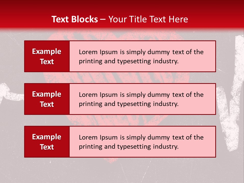 A Red Heart On A Black And Red Background PowerPoint Template