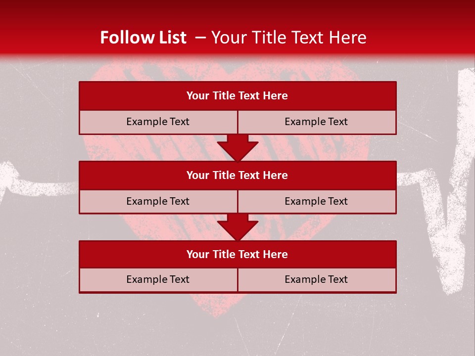 A Red Heart On A Black And Red Background PowerPoint Template
