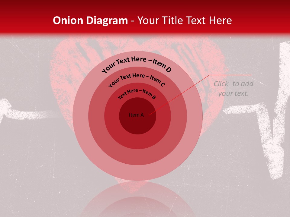 A Red Heart On A Black And Red Background PowerPoint Template
