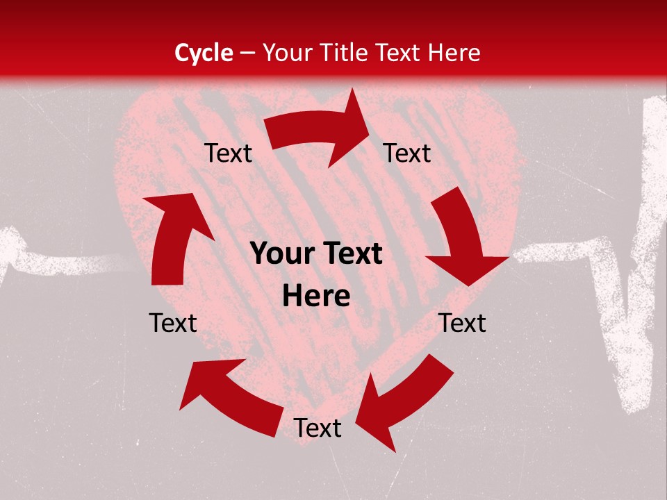 A Red Heart On A Black And Red Background PowerPoint Template