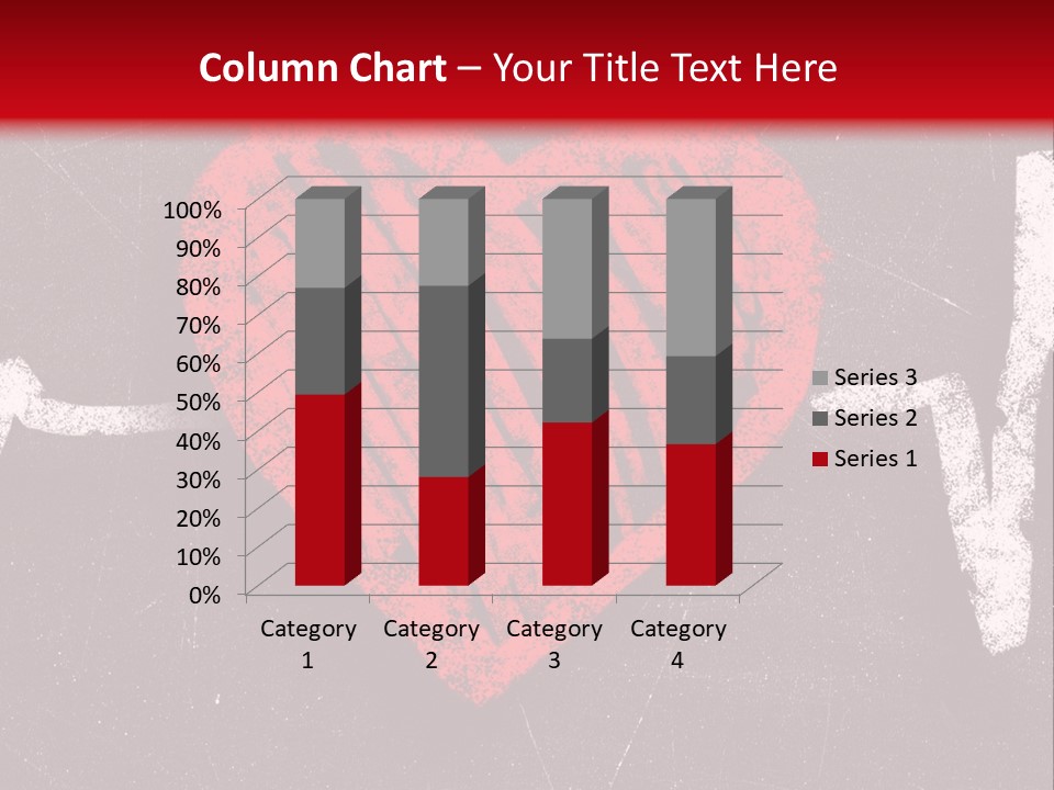 A Red Heart On A Black And Red Background PowerPoint Template