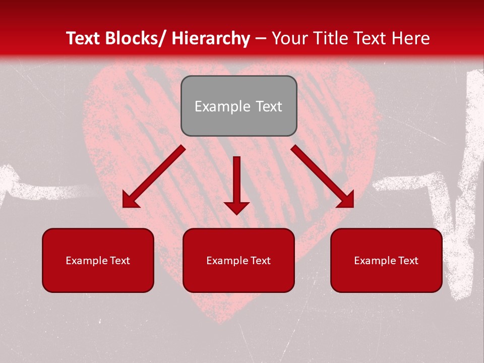 A Red Heart On A Black And Red Background PowerPoint Template