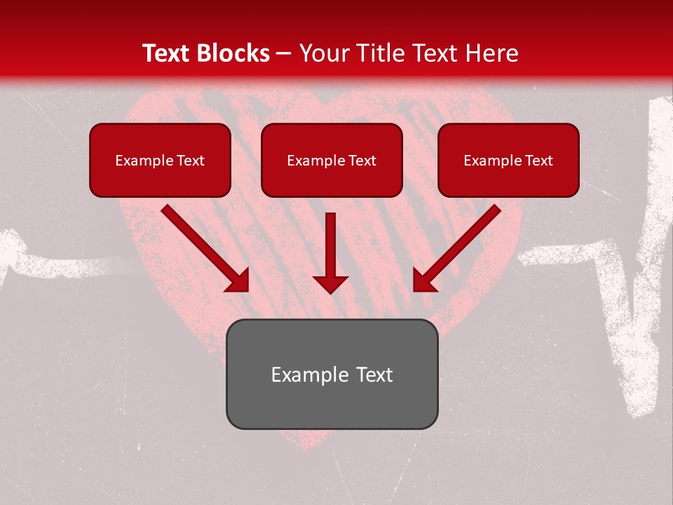 A Red Heart On A Black And Red Background PowerPoint Template