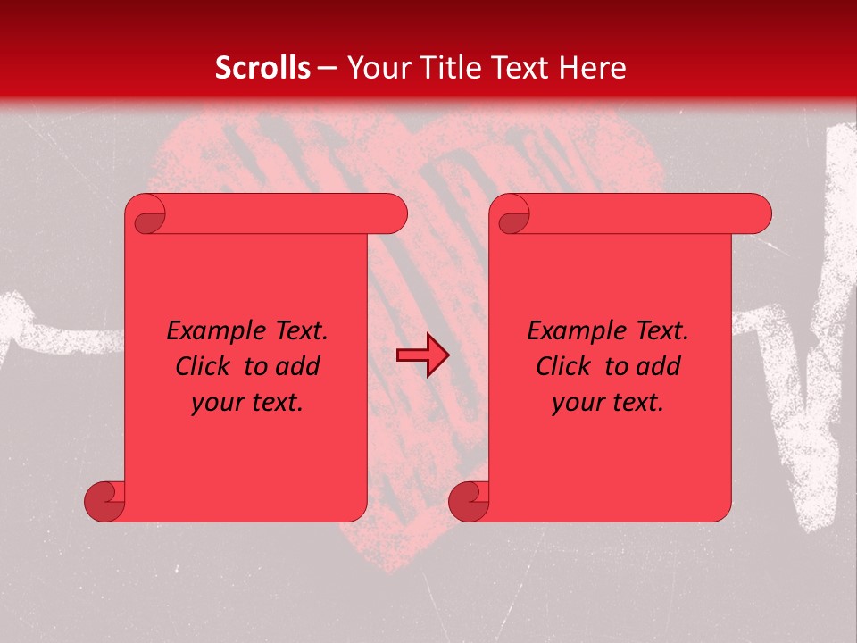 A Red Heart On A Black And Red Background PowerPoint Template